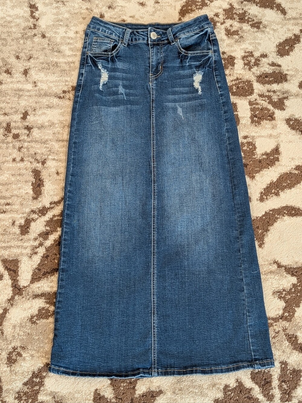Women’s Dark Blue Denim Maxi Skirt